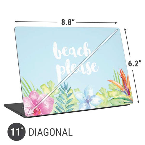 Beach Please Universal Laptop 11in (8.8 x 6.2in) Skin